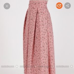 Pink Pleated Maxi Skirt NWOT